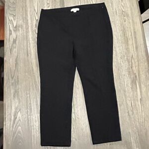 MICHAEL Michael Kors Trouser Ankle Pants Straight Leg Flat Front Work Black XL